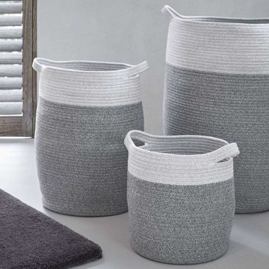 Aquanova Osman Laundry Basket Silver Grey Naken Interiors